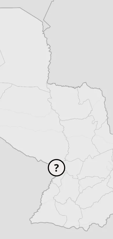 Paraguay map with question mark on asuncion